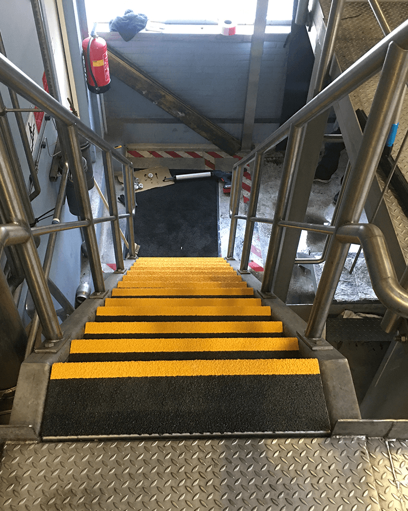 GripFactory PolyGrip Stair Treads - Anti-Slip Solution on tear plate