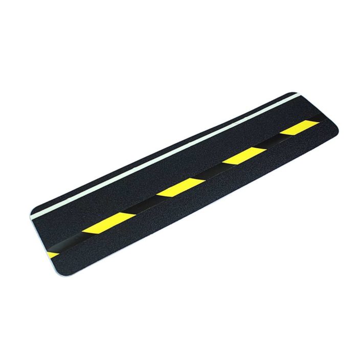 GripFactory Anti-Rutsch-Klebeband Glow in the Dark - Strip und schwarz/gelb 150 x 610 mm