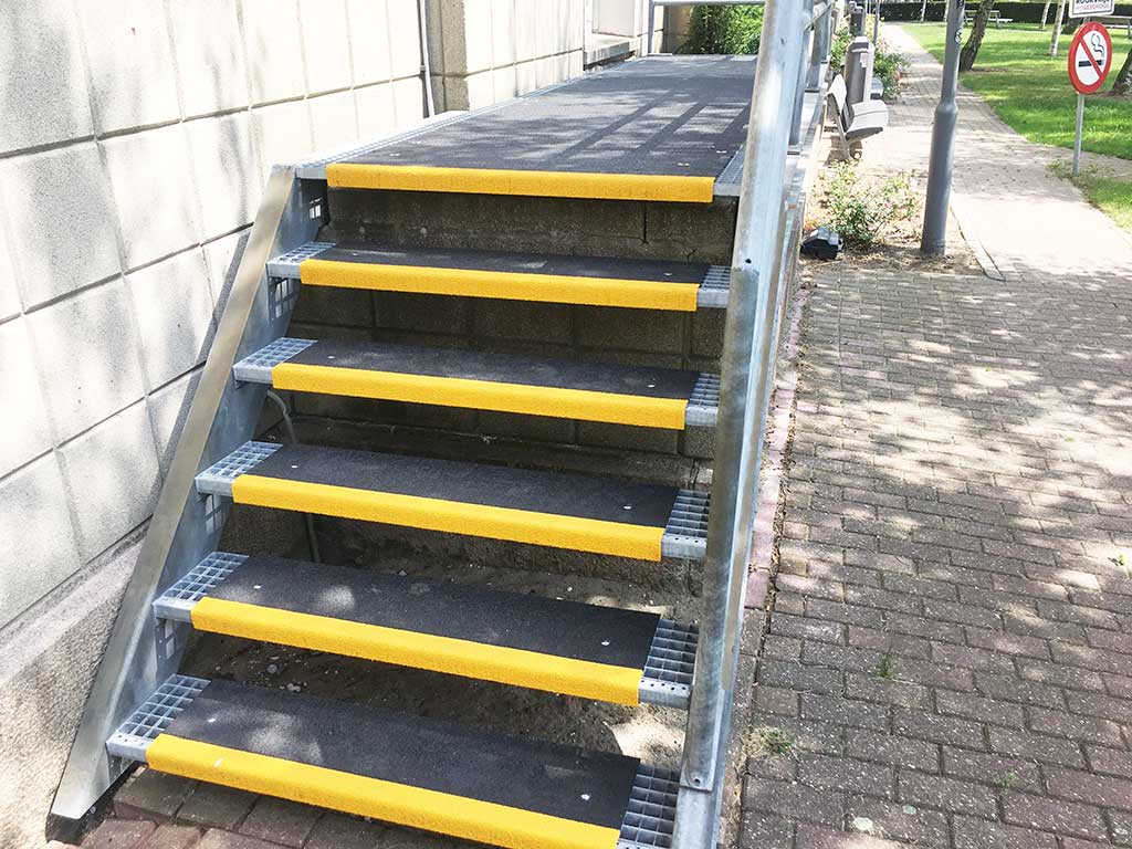 GripFactory PolyGrip Stair Treads Anti-Slip - steel grid staircase